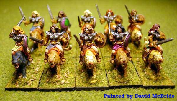 Armies of Arcana Painted Amazons on Panther Mounts